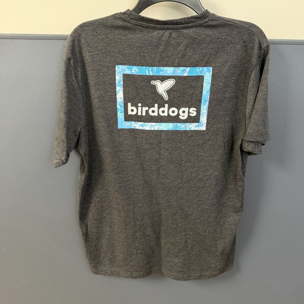 Birddogs Adult Large Gray Crewneck Logo Graphic T Shirt Short Sleeve Pullover